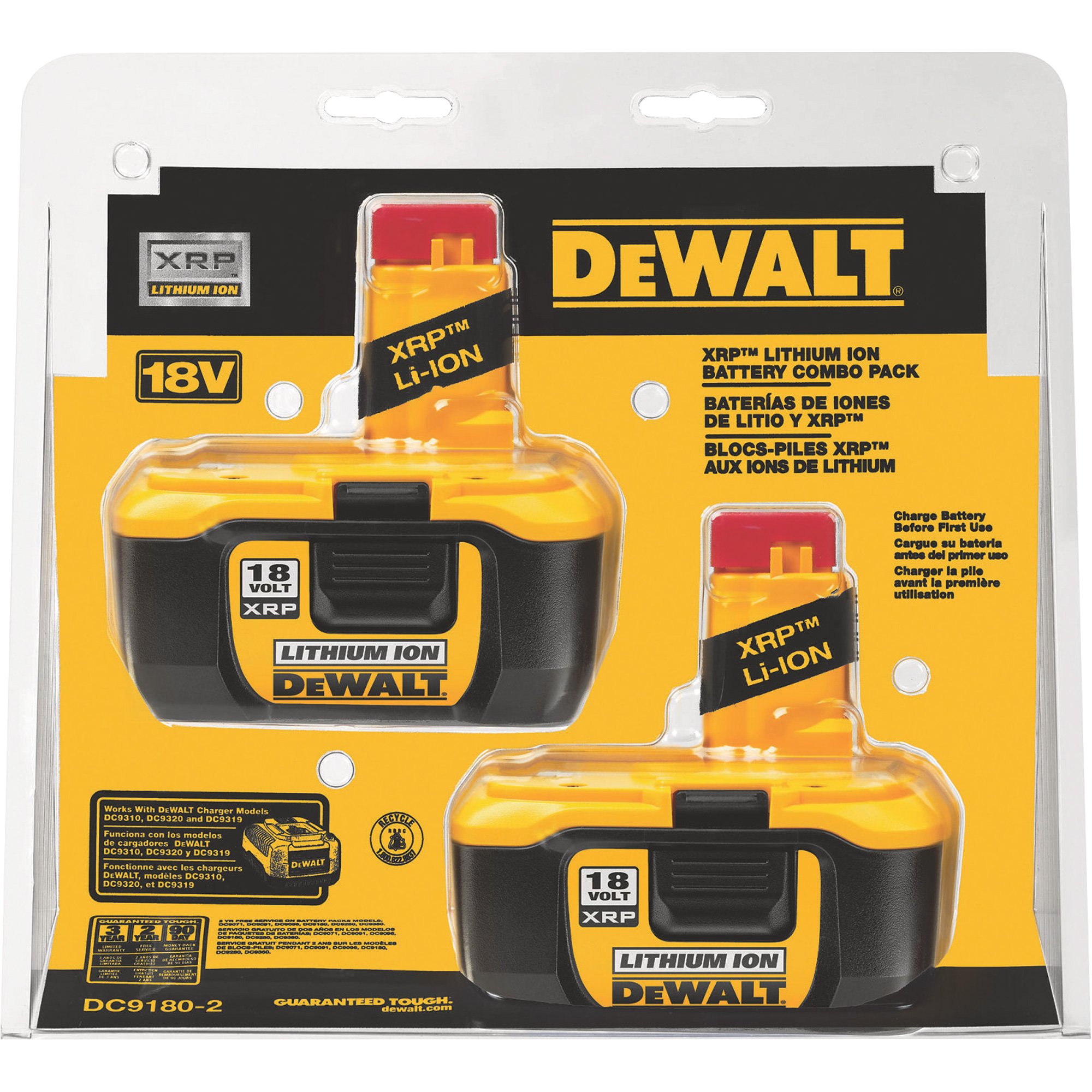 DEWALT 18 Volt XRP Li-Ion Batteries — 2-Pk., Model# DC9180-2